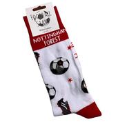 WHITE COTTON CARDS Nottingham Notts Forest FC Football Club Tricky Trees - Football Fan Novelty Socks. Size UK Small 2-7 (S-FN51-S)
