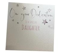 White Cotton Cards "On Your Dedication To A Special Daughter Handmade Dedication Card