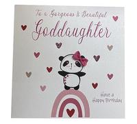 White Cotton Cards "Panda, To A Gorgeous, Beautiful Goddaughter Have A Happy Birthday Handmade Large Birthday Card, XN78