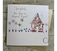 WHITE COTTON CARDS PERSONALISED ADD YOUR TOWN - NEW HOME CARD (D176-TOWN)