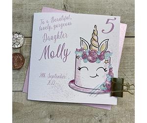 WHITE COTTON CARDS PERSONALISED BIRTHDAY CARD - UNICORN CAKE CARD - ANY RELATION (P22-54) by Handfinished (P22-54 & XP22-54)