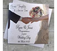 WHITE COTTON CARDS Personalised Handmade Wedding Card- Our Daughter & Son-in-law Wedding Hands