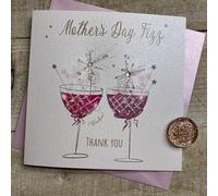 WHITE COTTON CARDS PINK FIZZ MOTHER'S DAY CARD, HAND FINISHED (M24-3)