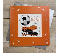 WHITE COTTON CARDS PORT VALE FOOTBALL FAN GREETING CARD - BOLD COLOURS (FFC101)