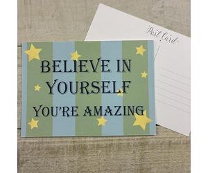 WHITE COTTON CARDS Postcard - Believe In Yourself, 1 Piece (PC160)
