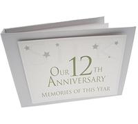 WHITE COTTON CARDS Range, Silk On Our 12th Anniversary Memories of This Year, Tiny Value Album, (Code TVAW12)