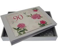 WHITE COTTON CARDS ROS90T , 90th Birthday, Tiny Album, English Roses,12.5x17.5x2.5 cm