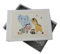 White Cotton Cards Safari Animals, Tiny Album (WHITE)