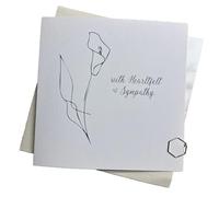 WHITE COTTON CARDS SINGLE WHITE LILY SYMPATHY CARD, HAND FINISHED (DT226)
