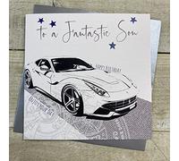 WHITE COTTON CARDS SON - SUPER CAR BIRTHDAY CARD (S185-S)