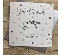 WHITE COTTON CARDS SPECIAL FRIENDS - KEYS NEW HOME CARD, HANDMADE (S645)