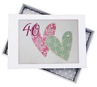 White Cotton Cards SSHA40T Mini "40" Patterned Hearts Photo Album