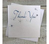 white cotton cards Thank You Handmade Card, Stars, WB205