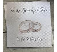 White Cotton Cards To My Beautiful Wife on Our Wedding Day, WB25 NEW