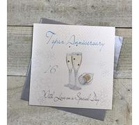 WHITE COTTON CARDS Topaz Love On Your Special Day Handmade 16th Anniversary Card, WA16