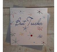 White Cotton Cards WB181 Best Teacher Stars