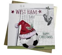 WHITE COTTON CARDS WEST HAM - FOOTBALL CHRISTMAS CARD (FFX12)