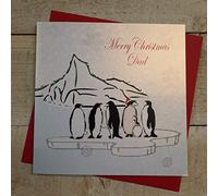 WHITE COTTON CARDS X22 Merry Christmas Dad Handmade Christmas Card, White