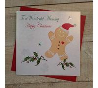 white cotton cards X48 To a Wonderful Mummy Happy Christmas Handmade Christmas Card, White