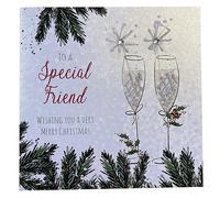 white cotton cards X70 Special Friend Handmade Christmas Card, White
