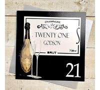 White Cotton Cards Twenty One Godson, Handmade Large 21st Birthday Card (Code XBA21GOS)