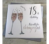 white cotton cards XDT83-18 Large "18th Birthday… This Calls for Champagne" Handmade Card