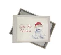 white cotton cards XPB1T Baby's First Christmas Cute Polar Bear Photo Album