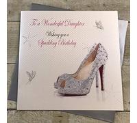 white cotton cards XPD25 Large "to a Wonderful Daughter Wishing You a Sparkling Birthday" Handmade Card