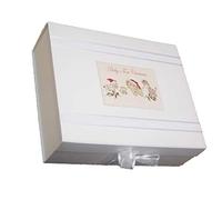 white cotton cards XTM2X Large Baby's First Christmas Cute and Cheeky Toy Zoo Animals Keepsake Box