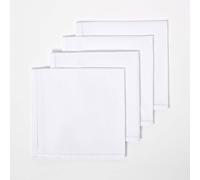 (White) Cotton Fabric 4 Napkins Set