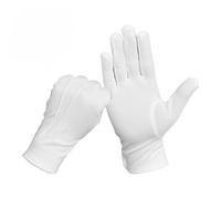 White Cotton Gloves for Men/Women,Men's Thin Gloves,Joker/Butler Costume Fancy Dress,Soft and Lightweight With Washable,Popper Snap Fastening,for Jewelry Handling/Services/Parade/Guard/Wedding/Tuxedo