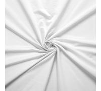 White Cotton Jersey Knit Fabric - Soft Stretch Material - Sample Size 10cm x 15cm - Ideal for Sewing, Dressmaking, DIY & Craft Projects