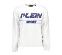 White Cotton Jumper with Contrasting Details - male - Plein Sport - Long Sleeve Training Tops - White - 2XL - Sport 2XL