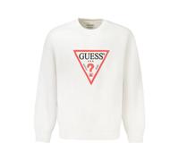 White Cotton Logo Print Sweatshirt - male - Guess - Sweatshirts - White - M - Sweatshirts & Hoodies M