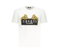 White Cotton Logo Print Tee - male - Cavalli Class - T-Shirts - White - 2XL - Tops 2XL