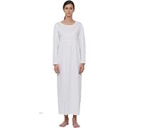 White Cotton Long Sleeves Nightdress