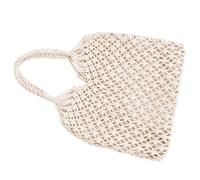 White Cotton Rope Woven Handbag for Women Shoulder Bag with Sturdy Design and Spacious Interior, Casual Summer Beach Tote for Shopping and Travel