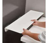 White Countertop Gap Filler, Kitchen & Bathroom Counter Extender Shelf, Metal Refrirator Side Panel for Seamless Fit Behind Appliances (L20xW10cm)