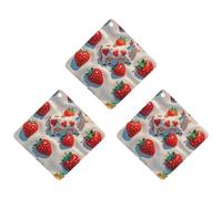 White Cow Strawberry Pattern Car Air Freshener, 3 Pcs Rhombus Hanging Air Freshener Cards, Long Lasting Fragrance Scented Cards for Car, Home, Office White-style