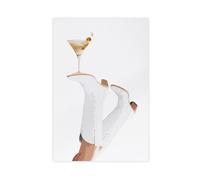 White Cowgirl Martini Canvas Poster Bedroom Decor Landscape Office Room Decor Gift 24x36inch(60x90cm)