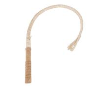 White Cowhide Horse Whip, Soft & Durable Riding Crop with Wooden Handle for Equestrian Training