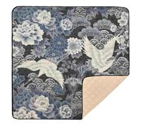 White Crane Large Non-Slip Baby Activity Play Mat for Indoor Outdoor Waterproof Activity Entertainment Mat for Baby Toddler Infant, 50'' x 50''