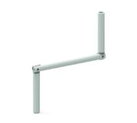 White crank handle for crank roller shutters, length 410 mm, colour: white, zinc-plated, aluminium and stainless steel, manual roller shutter mechanism, made in France