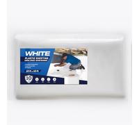 White Crawl Space Vapor Barrier, 10 Mil Vapor Barrier, 10' x 10', White Thick Plastic Sheeting, Heavy Duty Polyethylene Film, White Plastic Drop Cloth Covering for Crawlspace, Basement