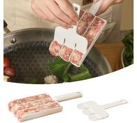 White Creative Kitchen Triple Meatball Maker, Meat Ball Scoop with Cutting Spade Ball Maker, None-Stick Meatball Maker Melon Ballers, Fruit and Vegetable Tools