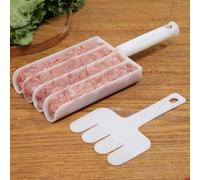 White Creative Kitchen Triple Meatball Maker, Meat Ball Scoop with Cutting Spade Ball Maker, None-Stick Meatball Maker Melon Ballers，Fruit and Vegetable Tools