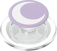 White Crescent Moon Light Pastel Purple PopSockets PopGrip for MagSafe