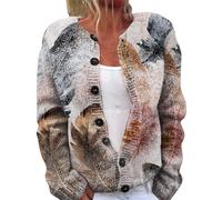 White Crochet Cardigan, Crop Cardigans for Women Vintage Fair Isle Sweaters Long Sleeve Floral Print Sweater Lightweight Open Front Cardigan Autumn Winter Button Up Coat