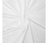 White Crushed Velvet Fabric - 1.5 Metre Length x 150cm Wide - Soft Luxury Material for Upholstery, Dressmaking, Crafts & Décor