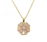 white crysta Four Leaf Clover Necklace, 18K Gold Plated, Manifestation Necklace for Good Luck, Birthday Christmas Valentine's Day Gifts for Her